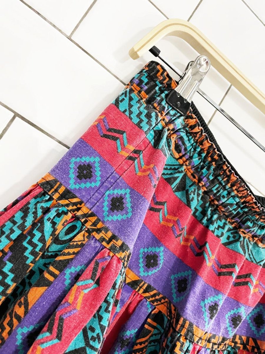 vintage 80s southwestern prairie tiered full maxi skirt - good market thrift store