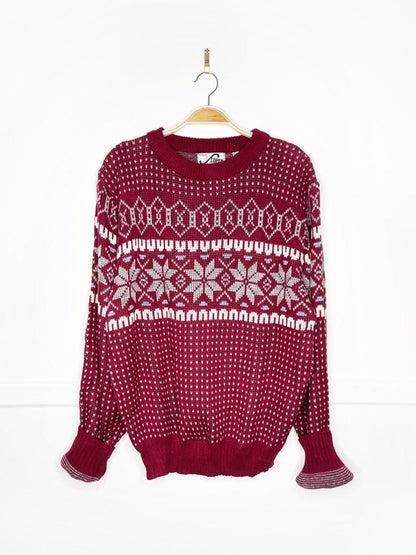 vintage 80s steep slopes fair isle knit sweater - good market thrift store