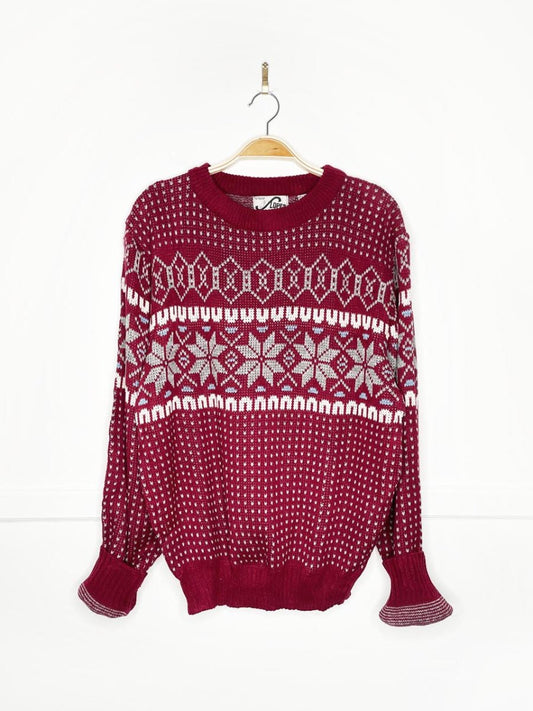 vintage 80s steep slopes fair isle knit sweater - good market thrift store