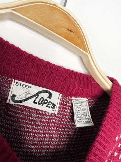 vintage 80s steep slopes fair isle knit sweater - good market thrift store