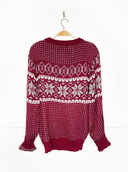 vintage 80s steep slopes fair isle knit sweater - good market thrift store