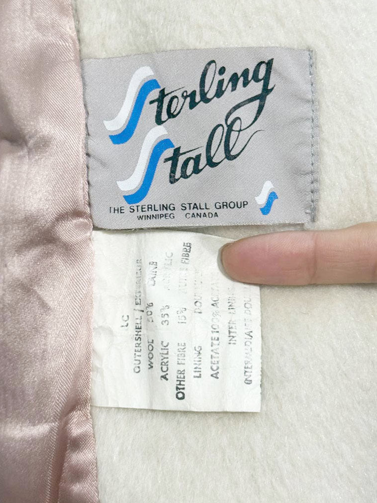 vintage 80s sterling stall brushed wool - blend belted wrap coat | made in Canada - good market thrift store