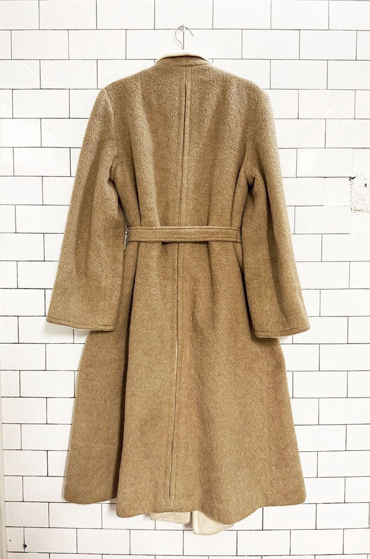 vintage 80s sterling stall brushed wool - blend belted wrap coat | made in Canada - good market thrift store