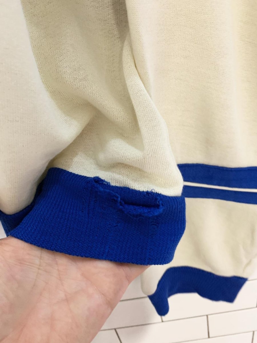 vintage 80s striped colourblock boxy crop sweatshirt | rework - good market thrift store