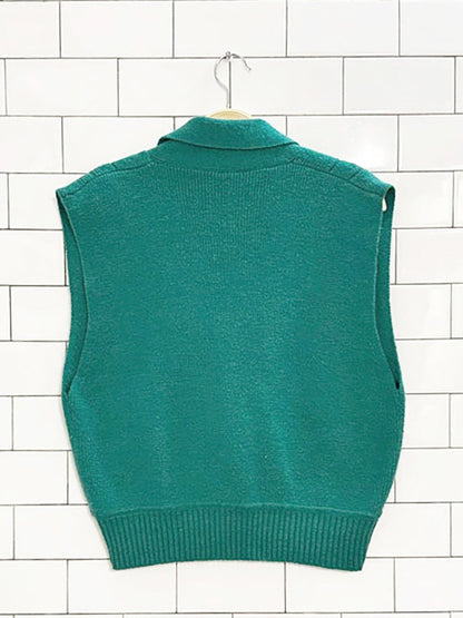 vintage 80s tanjay wool - blend knit sweater vest - good market thrift store