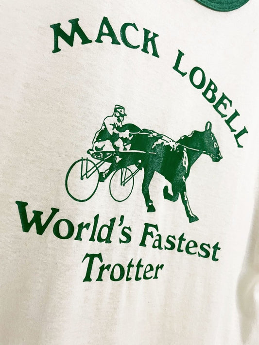 vintage 80s teejays horse racing ringer tee | made in usa - good market thrift store