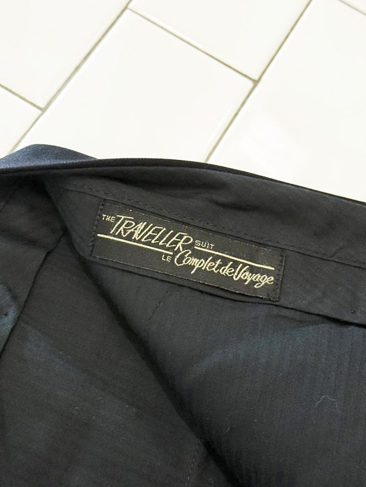 vintage 80s the traveller suit wool - blend pinstripe trousers - good market thrift store