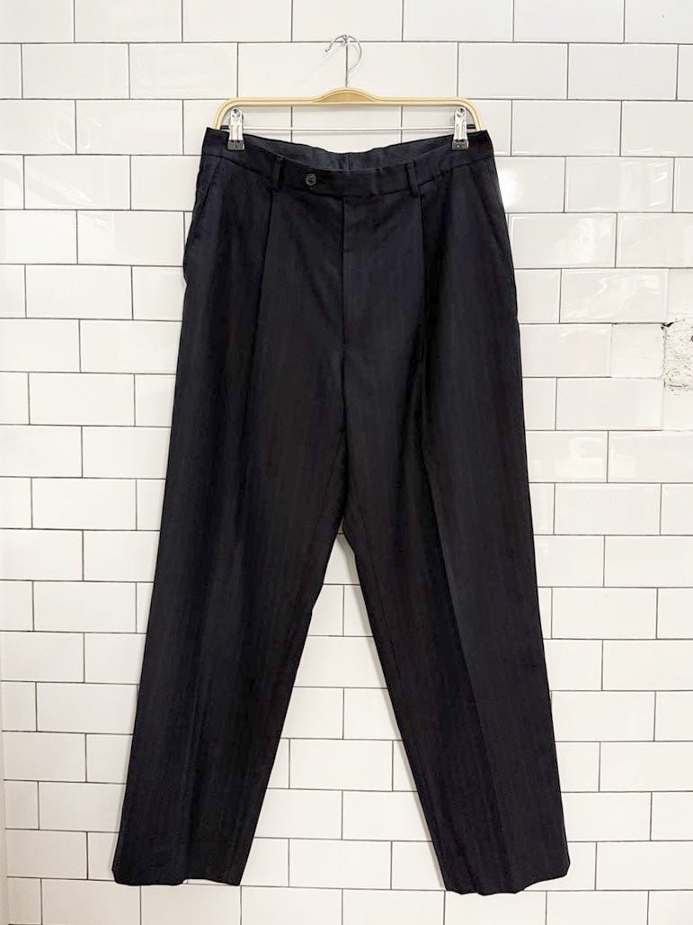 vintage 80s the traveller suit wool - blend pinstripe trousers - good market thrift store
