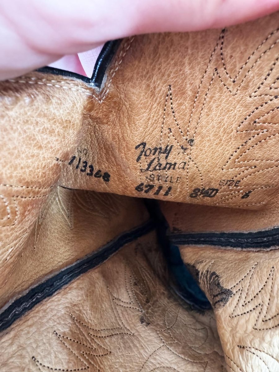 vintage 80s tony lama gold label leather western cowboy boot | made in USA - good market thrift store