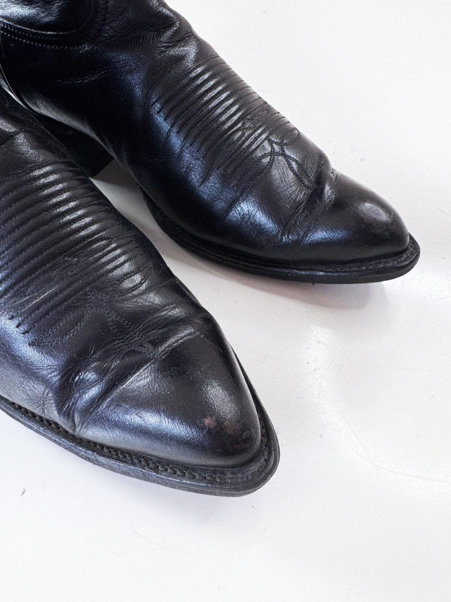 vintage 80s tony lama gold label leather western cowboy boot | made in USA - good market thrift store