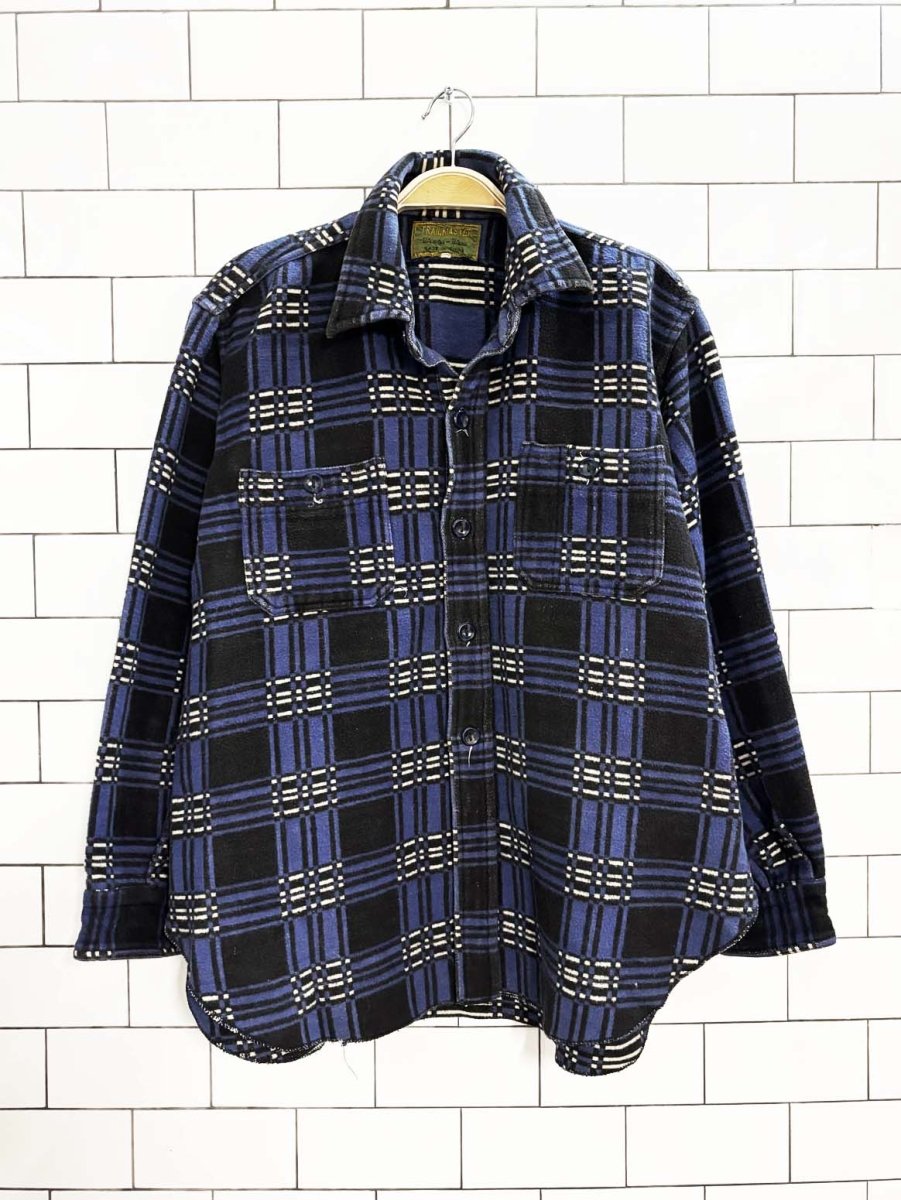 vintage 80s trail master plaid flannel shirt jacket - good market thrift store