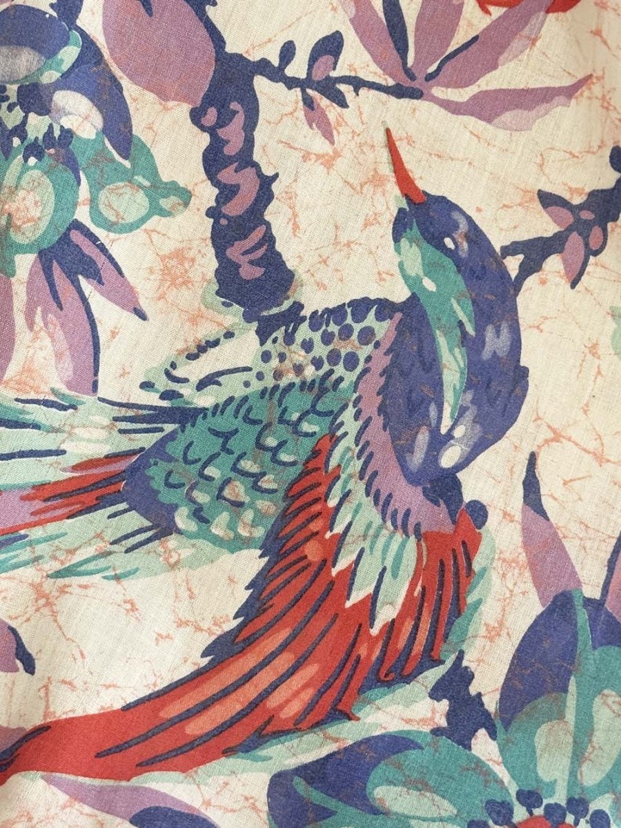 vintage 80s tropical floral full midi skirt - good market thrift store