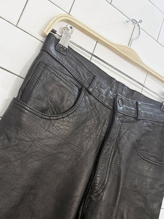 vintage 80s twin's butter leather high waist pants | lambskin - good market thrift store