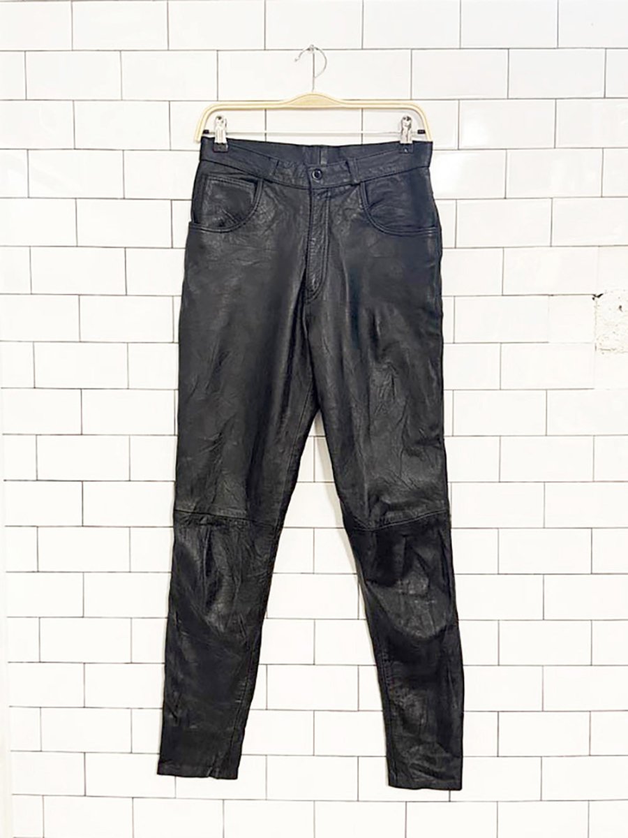 vintage 80s twin's butter leather high waist pants | lambskin - good market thrift store