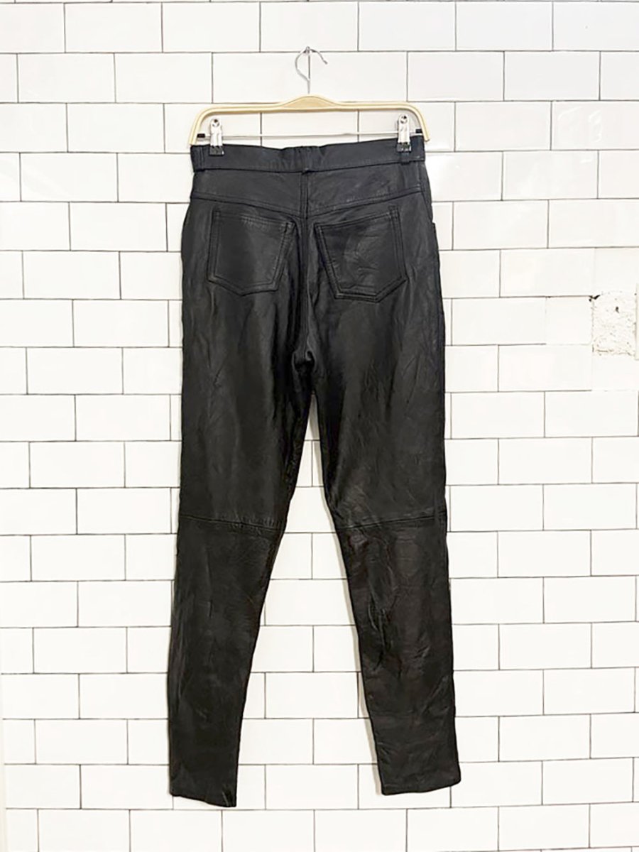 vintage 80s twin's butter leather high waist pants | lambskin - good market thrift store