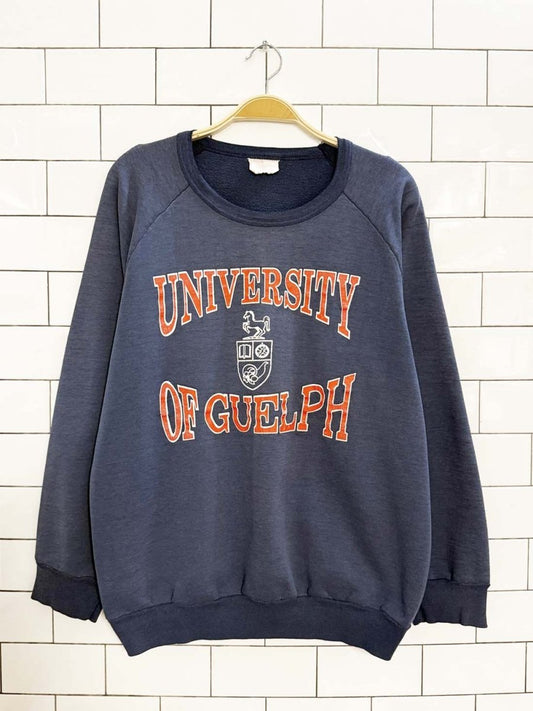 vintage 80s university of guelph collegiate sweatshirt | club victory - good market thrift store