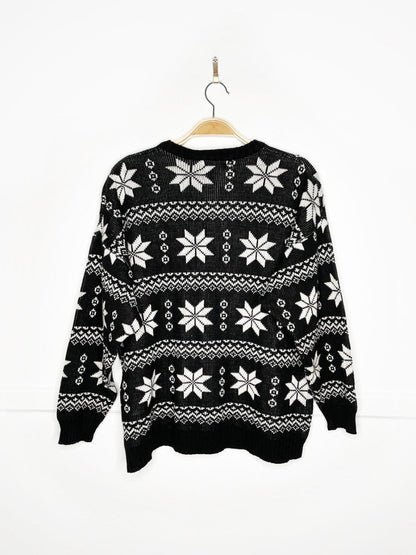 vintage 80s van heusen nordic snowflake knit sweater - good market thrift store