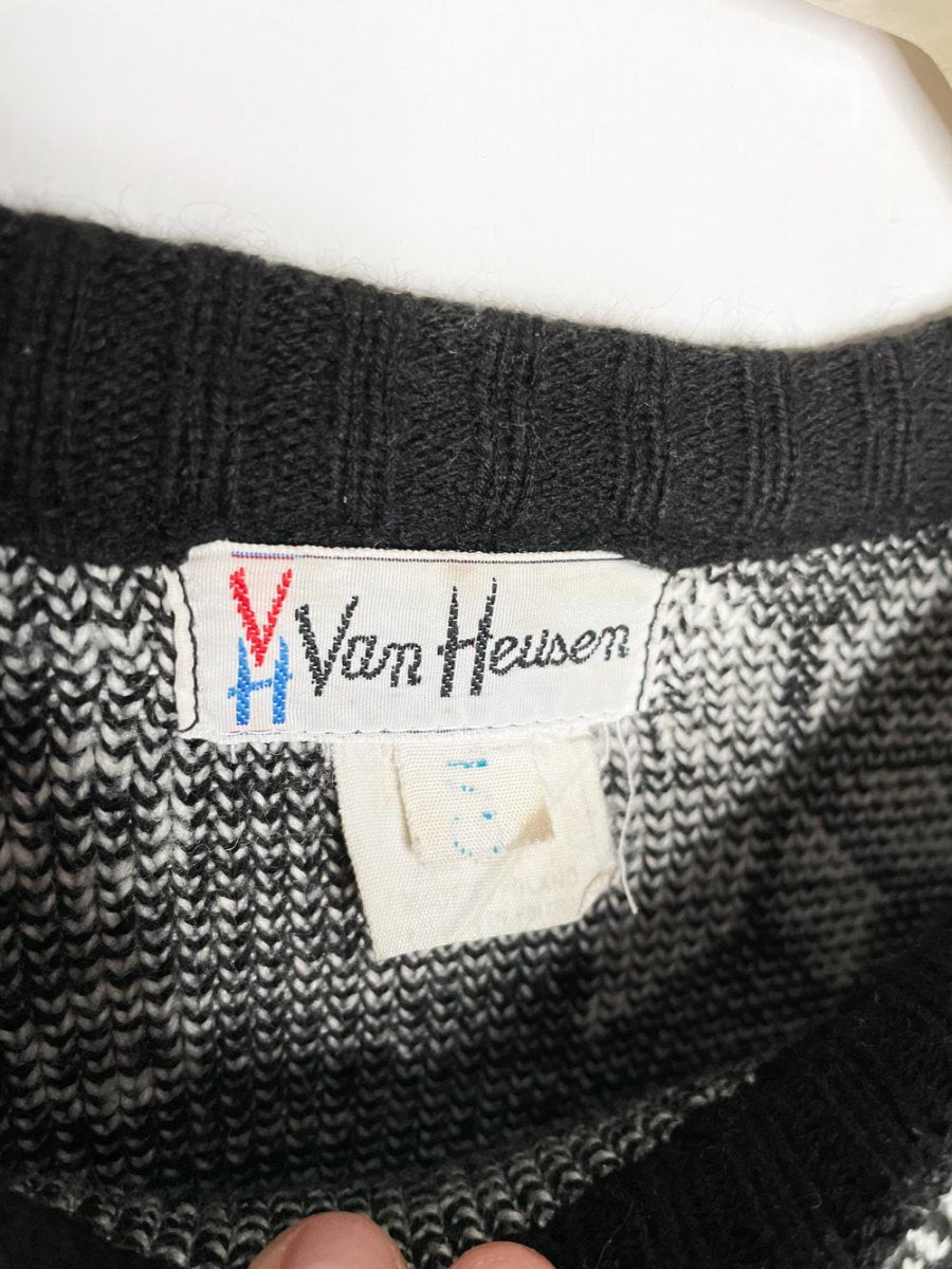 vintage 80s van heusen nordic snowflake knit sweater - good market thrift store