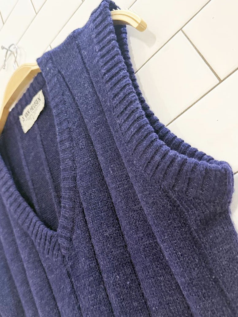 vintage 80s van heusen striped knit sweater vest - good market thrift store