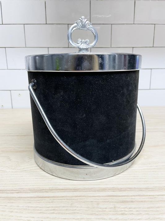 vintage 80s velvet ice bucket - good market thrift store