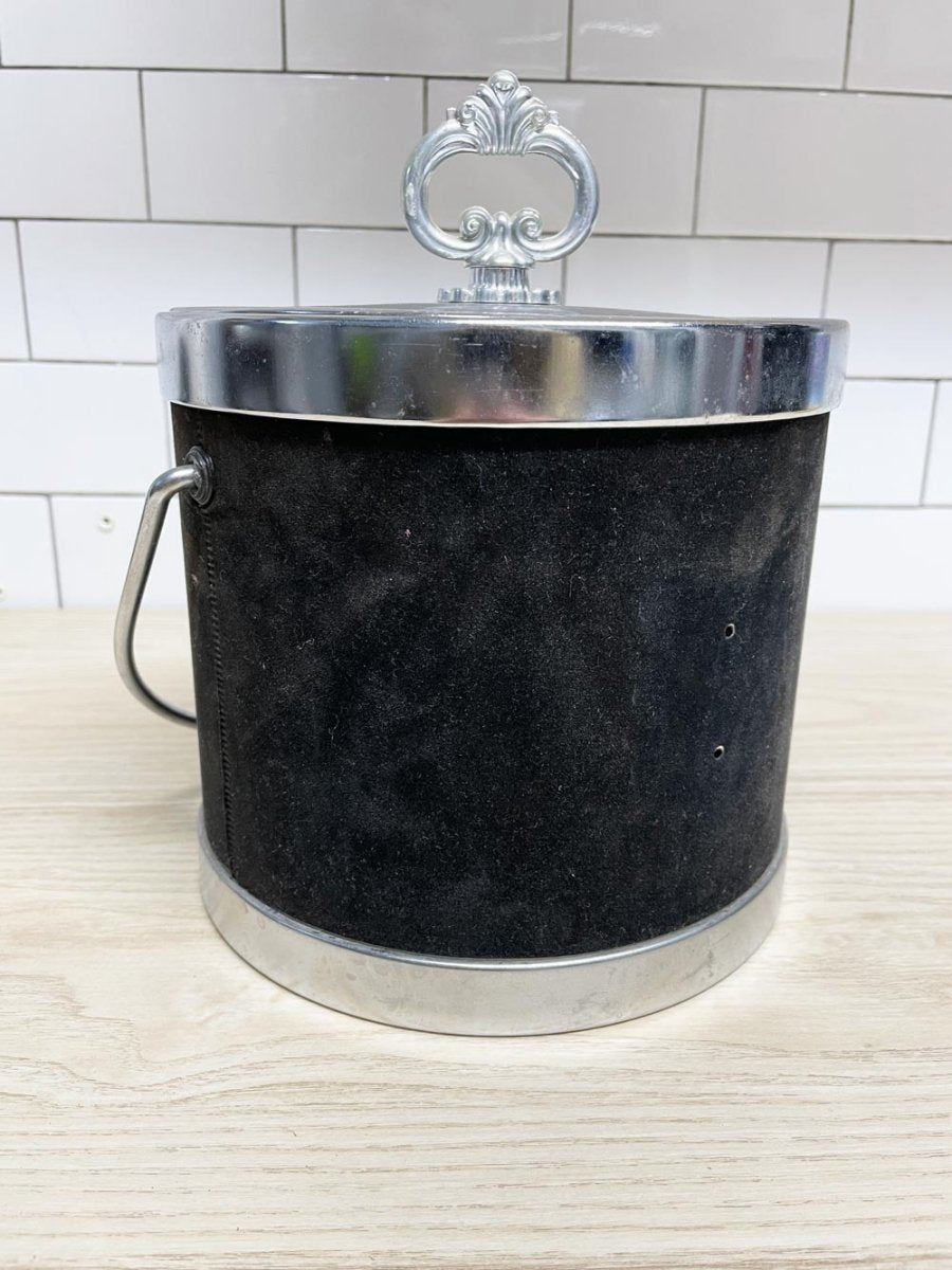 vintage 80s velvet ice bucket - good market thrift store