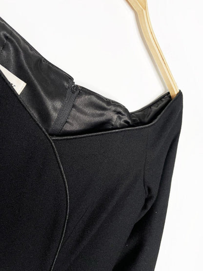 vintage 80s wayne clarke 100% wool off shoulder mini dress - good market thrift store