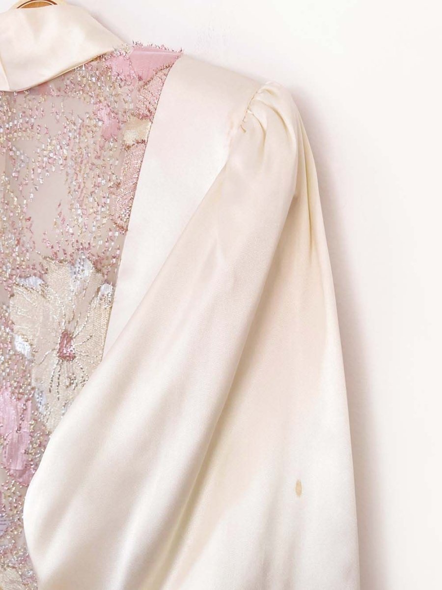 vintage 80s wayne diamond satin jacket with bustle hem | showgirl - good market thrift store