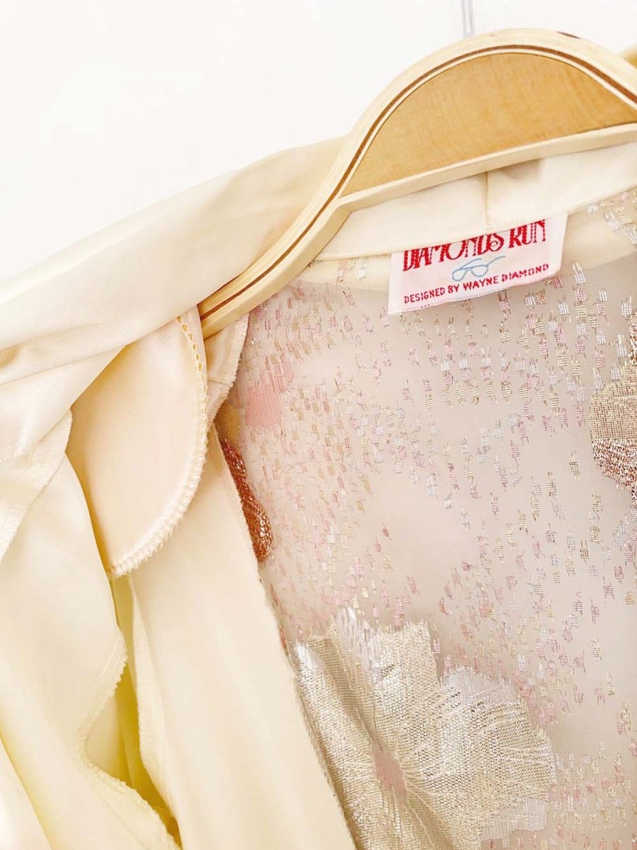 vintage 80s wayne diamond satin jacket with bustle hem | showgirl - good market thrift store
