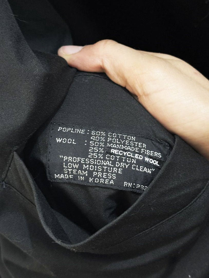 vintage 80s wool - blend check pleated hooded reversible poncho | made in Korea - good market thrift store