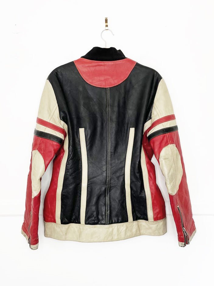 vintage 80s zino & judy leather racing jacket - good market thrift store