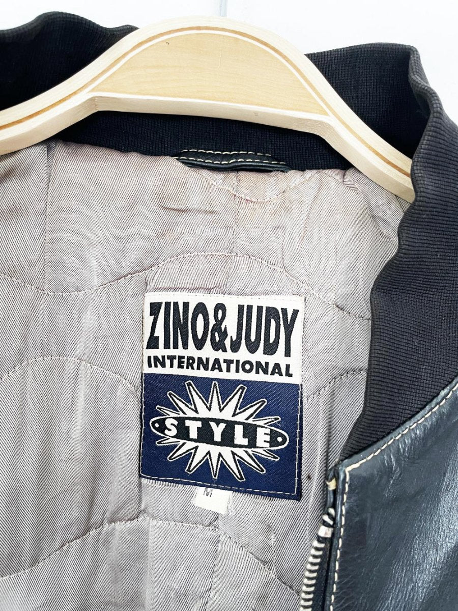 vintage 80s zino & judy leather racing jacket - good market thrift store