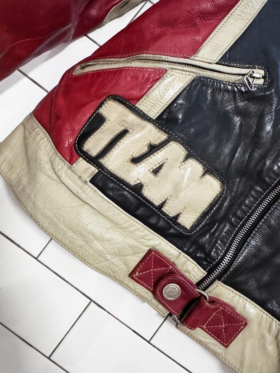 vintage 80s zino & judy leather racing jacket - good market thrift store