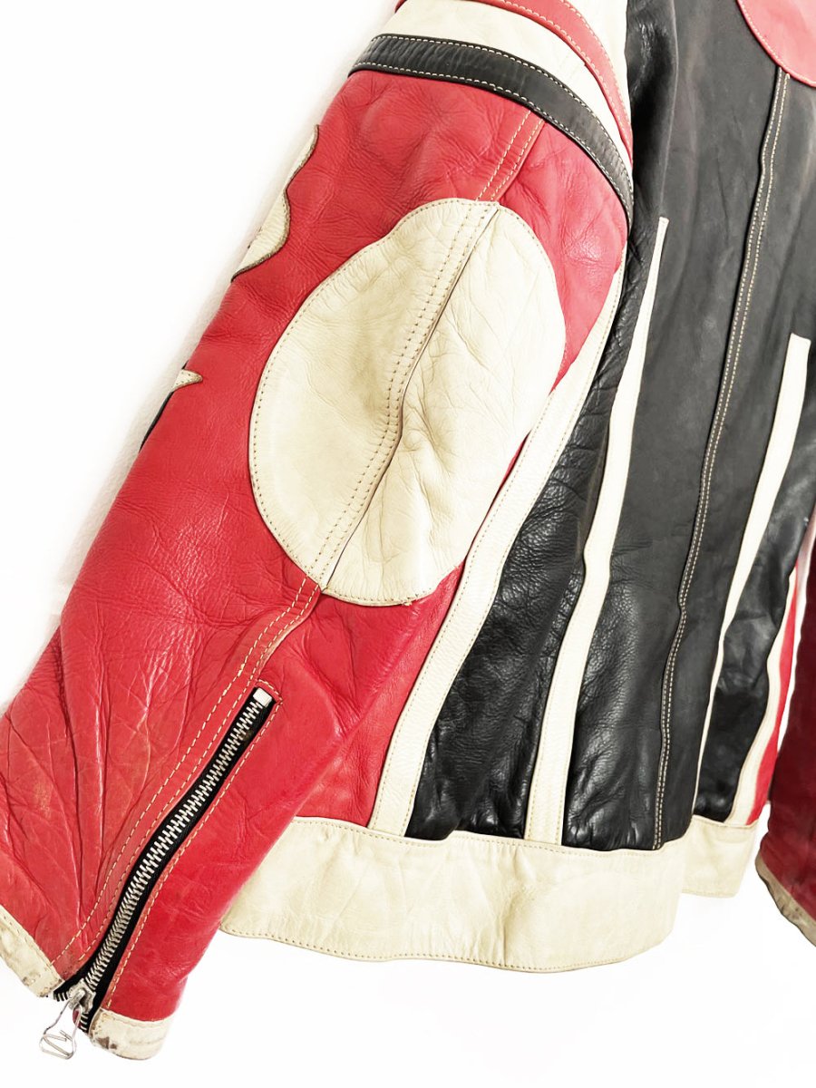 vintage 80s zino & judy leather racing jacket - good market thrift store