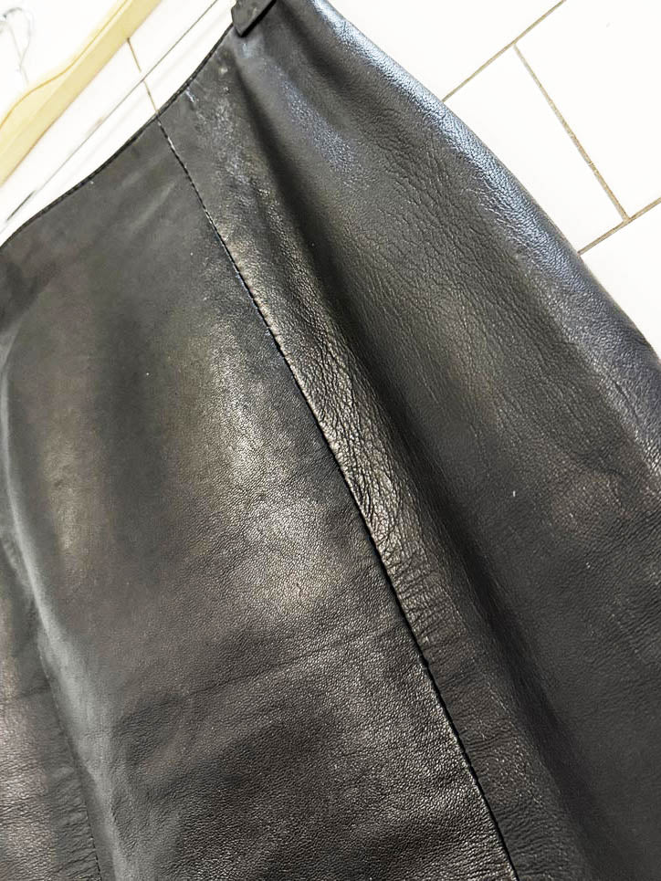 vintage 90s ada soft leather mini skirt - good market thrift store