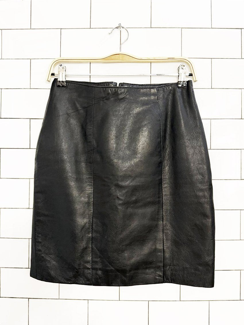 vintage 90s ada soft leather mini skirt - good market thrift store