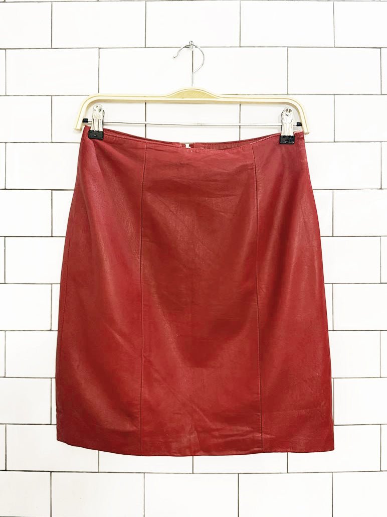 vintage 90s ada soft leather mini skirt - good market thrift store