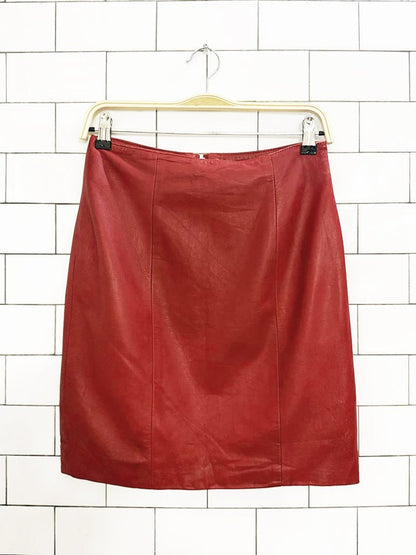 vintage 90s ada soft leather mini skirt - good market thrift store