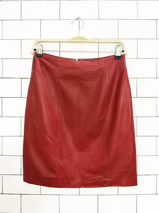 vintage 90s ada soft leather mini skirt - good market thrift store