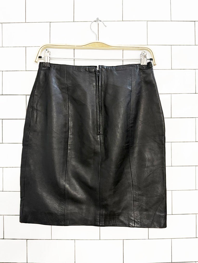 vintage 90s ada soft leather mini skirt - good market thrift store