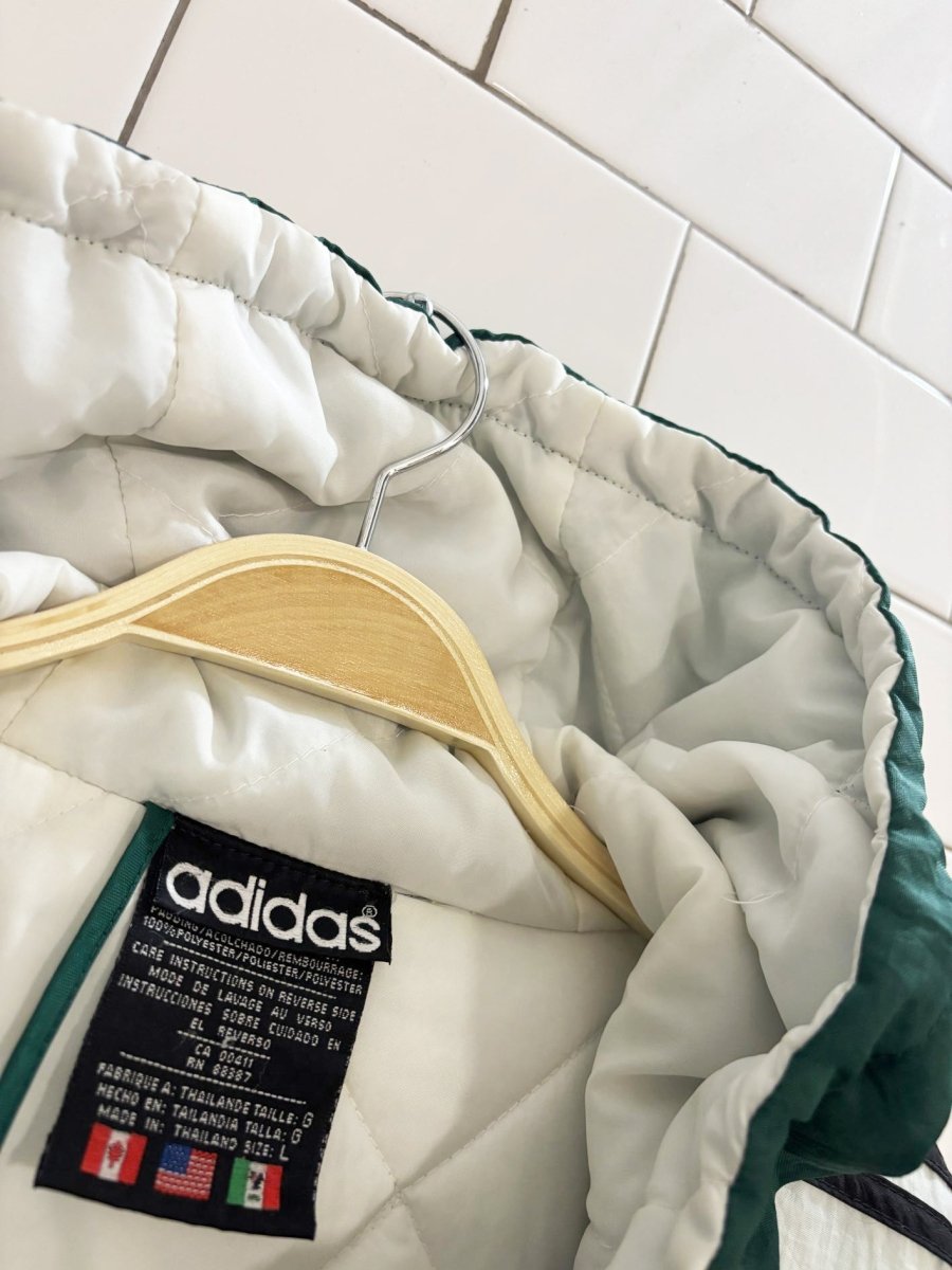 vintage 90s adidas originals hooded puffer coat - good market thrift store