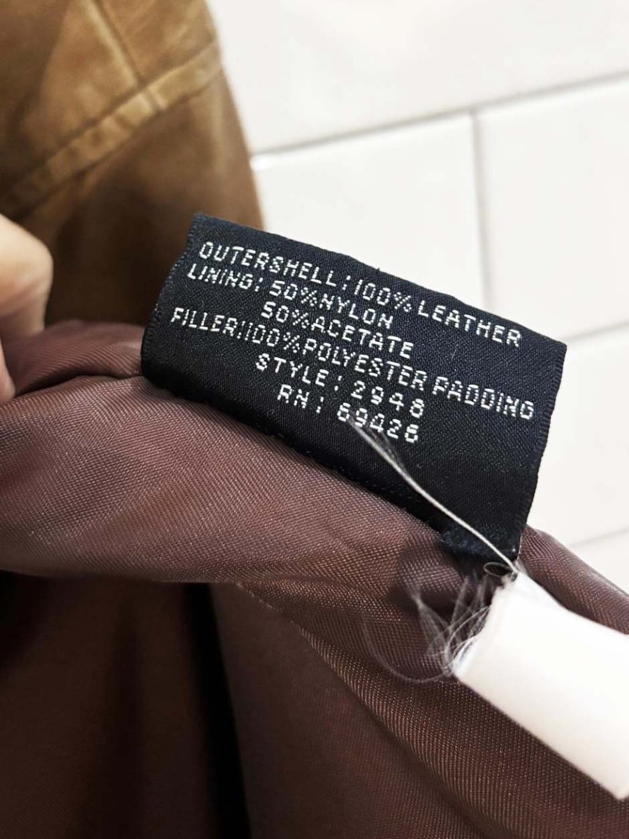 vintage 90s adventure bound leather bomber jacket | wilsons - good market thrift store