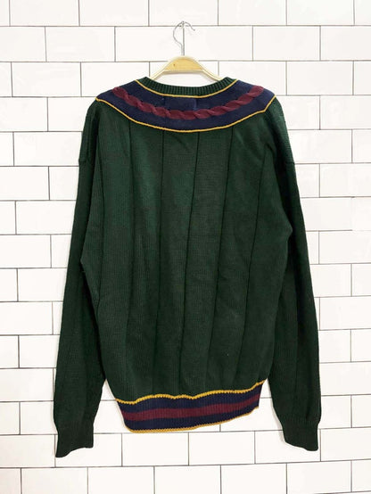 vintage 90s aeropostale cable knit v - neck sweater - good market thrift store