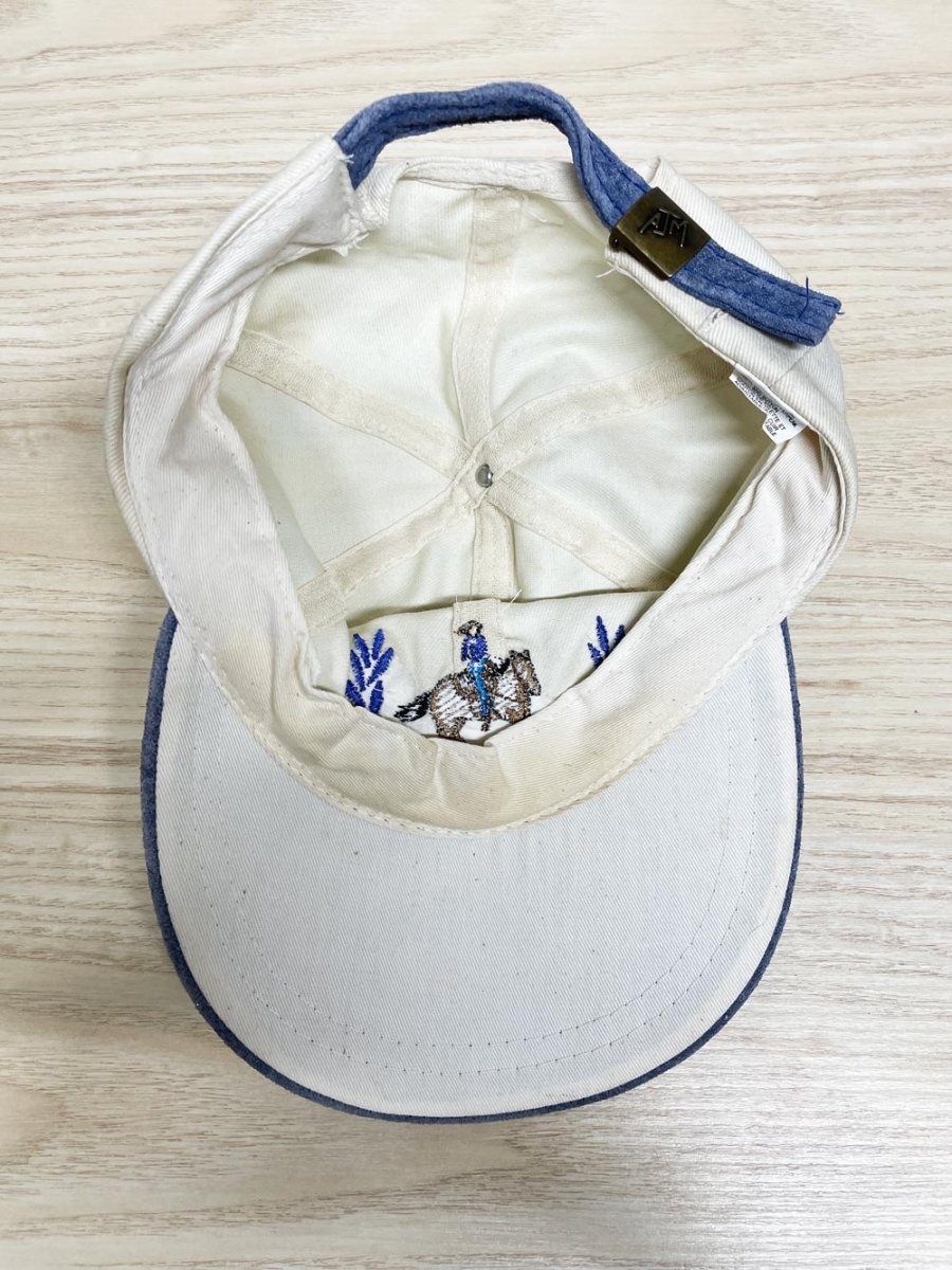 vintage 90s AJM suede brim embroiderd cowboy hat - good market thrift store