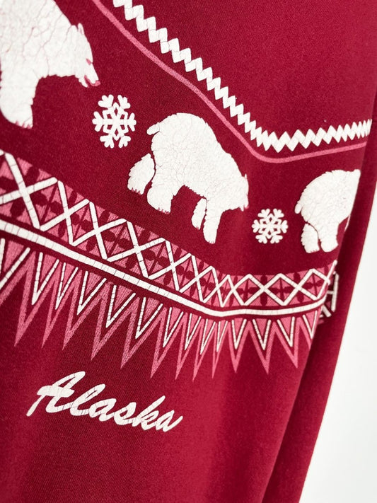 vintage 90s alaska polar bear fair isle sweatshirt | hanes - good market thrift store