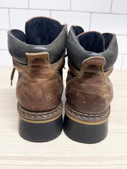 vintage 90s aldo leather lace up chunky sole hiker boot | made in Italy - good market thrift store