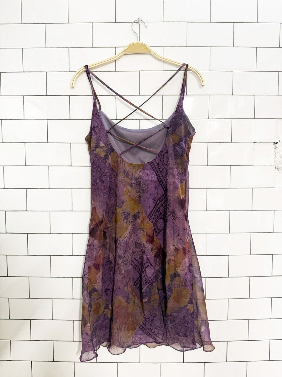 vintage 90s alyn paige chiffon strappy mini dress | made in USA - good market thrift store