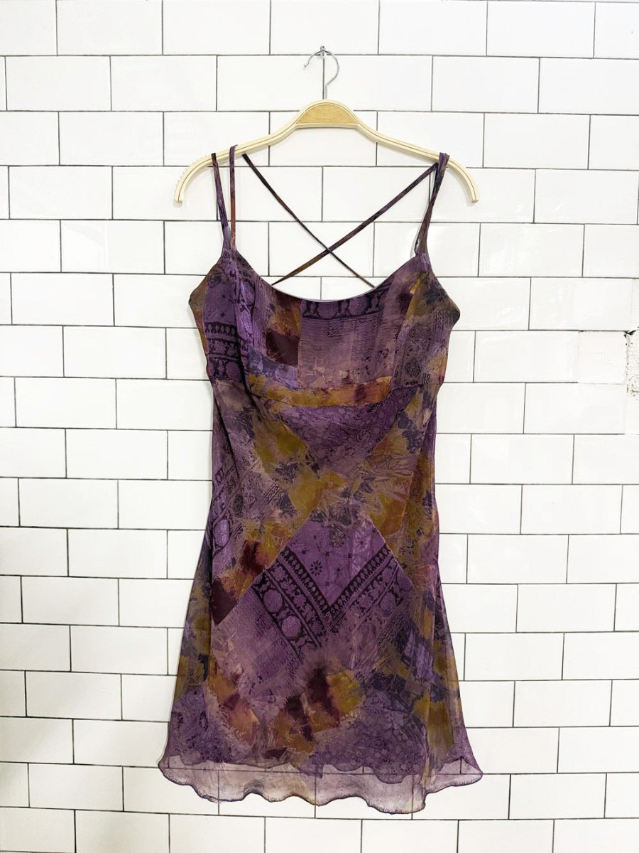 vintage 90s alyn paige chiffon strappy mini dress | made in USA - good market thrift store