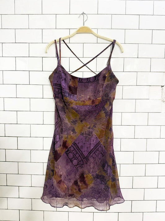 vintage 90s alyn paige chiffon strappy mini dress | made in USA - good market thrift store