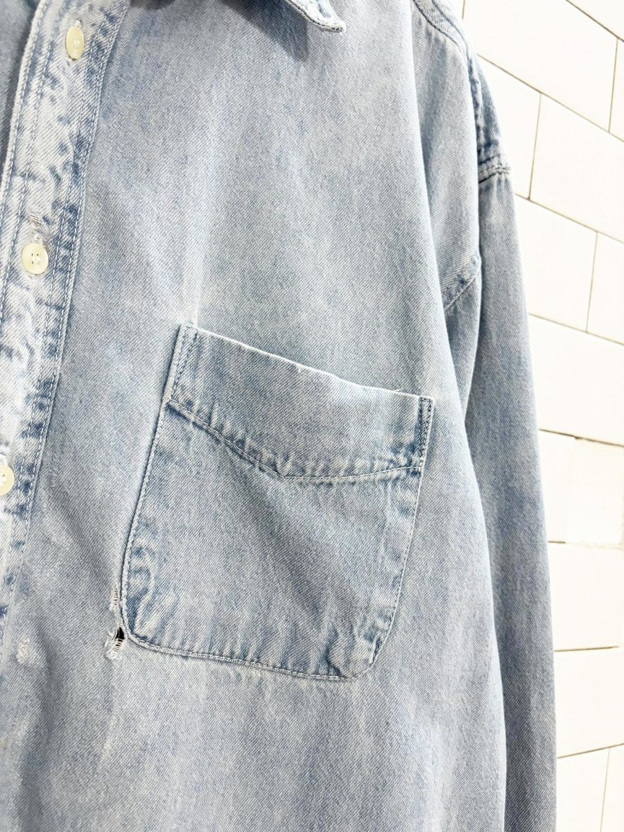 vintage 90s american eagle distressed denim shirt - good market thrift store