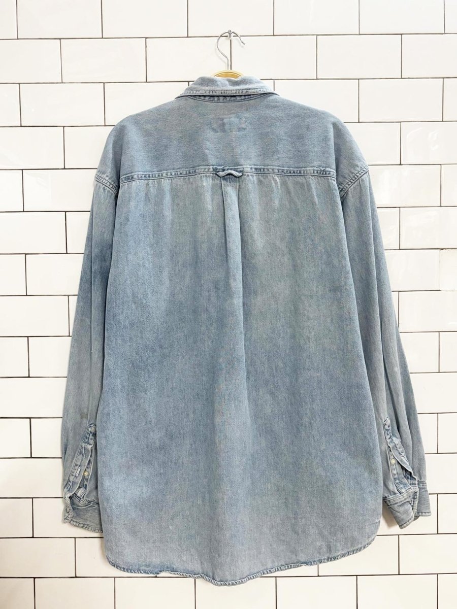 vintage 90s american eagle distressed denim shirt - good market thrift store